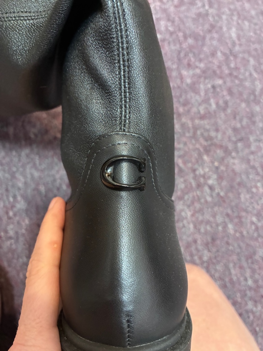 Coach Lisa Black Leather over the Knee-High Boots 9.5 - Picture 7 of 12